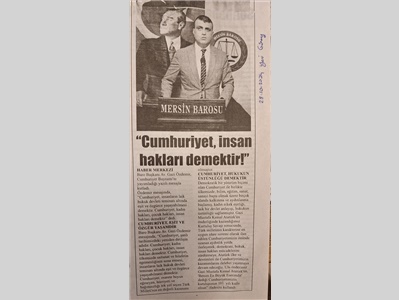 Baro Başkanımızdan 29 Ekim Cumhuriyet Bayramı mesajı