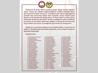 TBB VE BAROLAR ORTAK AÇIKLAMA YAPTI