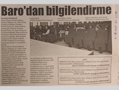 Kadın Hakları Merkezimiz, ŞÖNİM ve Kadın Sığınma Evi yöneticilerini hukuki konularda bilgilendirdi