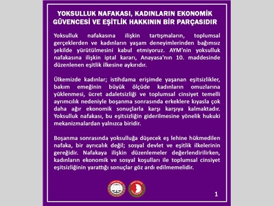 "YOKSULLUK NAFAKASI, KADINLARIN EKONOMİK GÜVENCESİ VE EŞİTLİK HAKKININ BİR PARÇASIDIR"