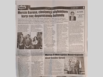 Mersin Barosu'ndan cinsiyetçi dile suç duyurusu