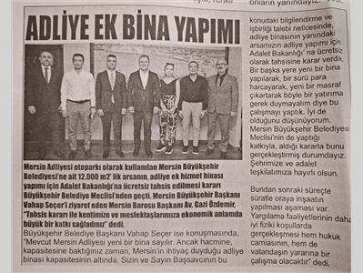 Mersin Adliye binası genişliyor