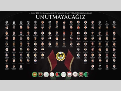 DEPREMDE KAYBETTİĞİMİZ MESLEKTAŞLARIMIZI SAYGI VE RAHEMTLE ANIYORUZ