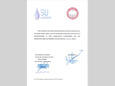 ÖZEL MERSİN SU HASTANESİ İLE İNDİRİM PROTOKOLÜ İMZALANDI