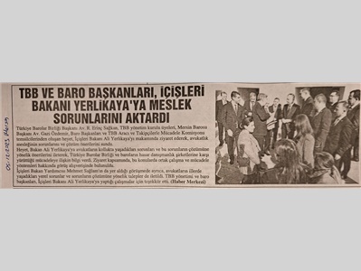 Barolar meslek sorunlarını İçişleri Bakanı Ali Yerlikaya'ya aktardı
