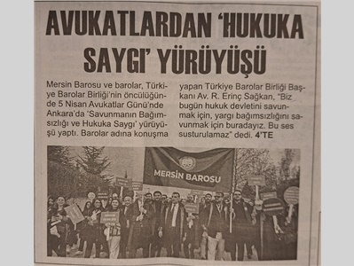 Avukatlardan hukuka saygı yürüyüşü