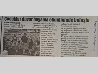 Çocuklar duvar boyama etkinliğinde buluştu