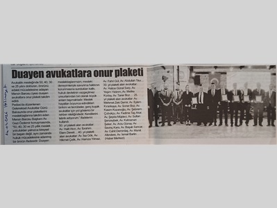 5 Nisan Avukatlar Günü Plaket Töreni