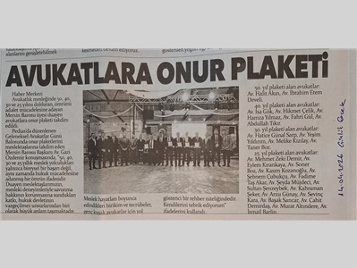 5 Nisan Avukatlar Günü Plaket Töreni