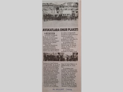 5 Nisan Avukatlar Günü Plaket Töreni