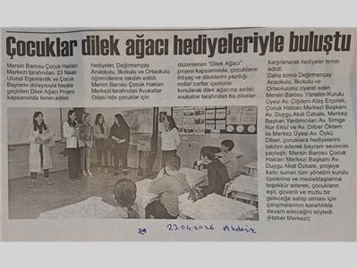 Çouk Hakları Merkezimizin Dilek Ağacı Projesi