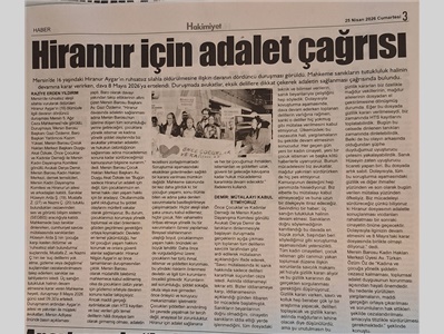 Hiranur için adalet çağrısı