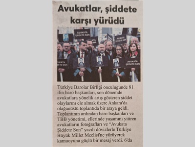 Baro başkanları avukata şiddete karşı Meclis'e yürüdü
