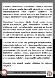 ÇOCUKLAR İÇİN GÜVENLİ OKULLAR, ŞİDDETSİZ BİR GELECEK İSTİYORUZ